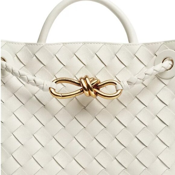 New Bottega Veneta White Small Andiamo Bag - Picture 5 of 9